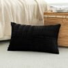 Unyqoos® Set van twee zachte corduroy kussenhoezen met gestreept patchwork design