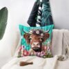 Unyqoos® Decoratieve kussensloop voor buiten van 40x40 cm met hoogland koeienprint