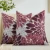 Unyqoos® Set van 2 Decoratieve Kussenslopen in Rood en Grijs met Bloemenmotief voor Binnen en Buiten