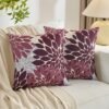 Unyqoos® Set van 2 Decoratieve Kussenslopen in Rood en Grijs met Bloemenmotief voor Binnen en Buiten