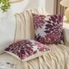 Unyqoos® Set van 2 Decoratieve Kussenslopen in Rood en Grijs met Bloemenmotief voor Binnen en Buiten