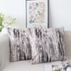Unyqoos® Set van twee grijze fluwelen kussenhoezen met vintage uitstraling 40 x 40 cm