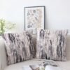 Unyqoos® Set van twee grijze fluwelen kussenhoezen met vintage uitstraling 40 x 40 cm