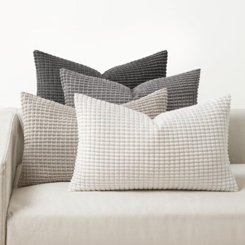 550x550-38841.jpg Unyqoos® Set van 4 stijlvolle grijze kussenslopen voor bank, woonkamer en slaapkamer, 40 x 60 cm