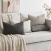 Unyqoos® Set van 4 stijlvolle grijze kussenslopen voor bank, woonkamer en slaapkamer, 40 x 60 cm