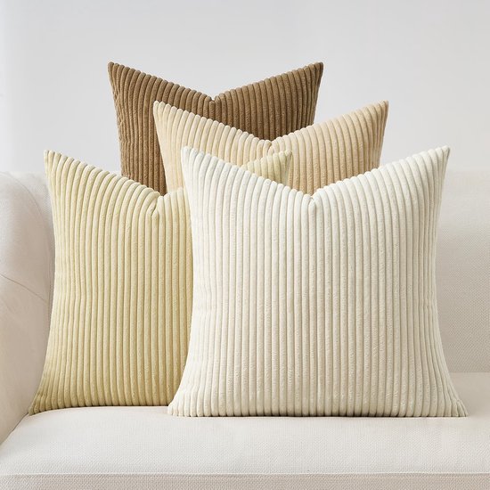 550x550-38879.jpg Unyqoos® Set van 4 beige corduroy kussenslopen voor decoratieve accenten in huis