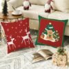 Unyqoos® Set van 2 decoratieve kerstkussenslopen met feestelijke patronen 45x45 cm
