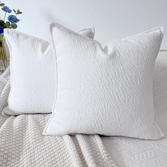 Unyqoos® Moderne set van 2 chenille kussenhoezen voor stijlvolle woninginrichting