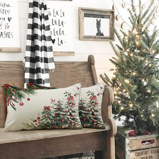 550x550-38993.jpg Unyqoos® Set van twee linnen kerstkussenslopen voor sfeervolle decoratie