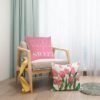 Unyqoos® Set van vier decoratieve linnen kussenslopen met bloemen voor zomerse sfeer