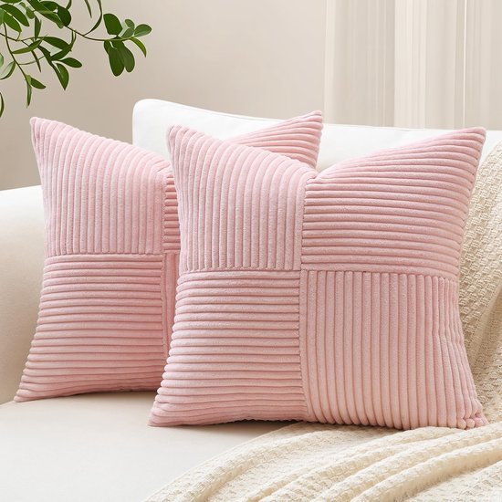 Unyqoos® Zachte en Stijlvolle Corduroy Kussenslopen Set met Uniek Gestreept Patroon voor Woonkamer