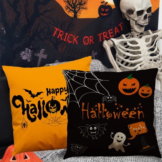 550x550-39018.jpg Unyqoos® Set van 4 Halloween Kussenslopen met Unieke Motieven voor Binnen en Buiten