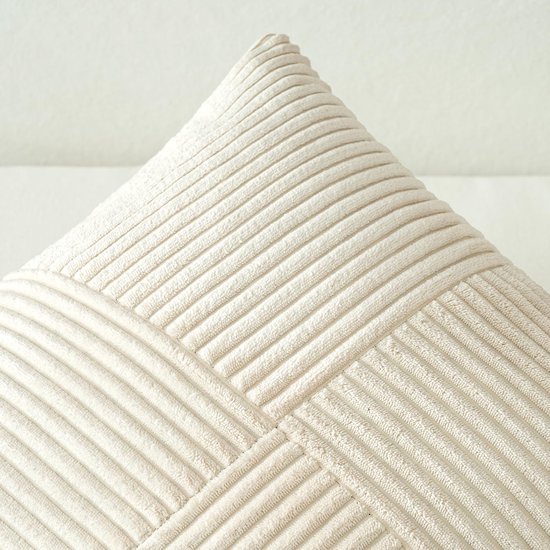 Unyqoos® Set van 2 stijlvolle kussenhoezen in boho-stijl van zacht corduroy voor bankdecoratie