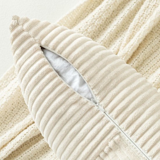 Unyqoos® Set van 2 stijlvolle kussenhoezen in boho-stijl van zacht corduroy voor bankdecoratie
