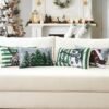 550x550-39091.jpg Unyqoos® Set van vier feestelijke kussenslopen met sneeuwpop en eland voor kerstdecoratie