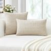 Unyqoos® Stijlvolle beige kussenhoes met 3D bubbeltextuur voor een boho uitstraling