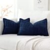 Unyqoos® Set van Twee Donkerblauwe Corduroy Kussenslopen voor Moderne Interieurs