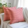 Unyqoos® Set van Twee Decoratieve Kussenslopen van Katoen in Rood-Witte Strepen