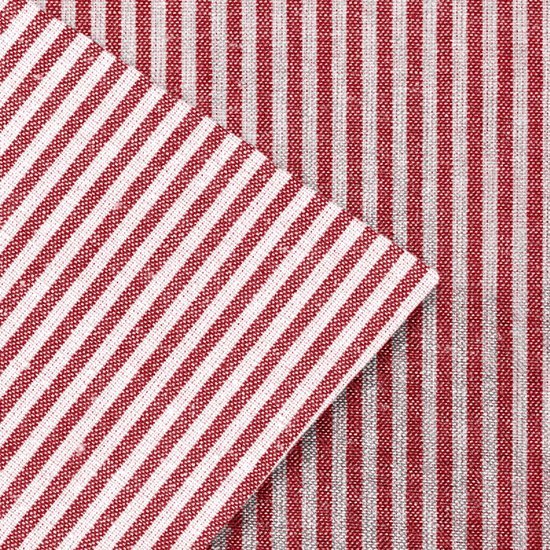 Unyqoos® Set van Twee Decoratieve Kussenslopen van Katoen in Rood-Witte Strepen