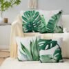 Unyqoos® Set van 4 decoratieve kussenslopen met tropische plantenprint voor binnen en buiten