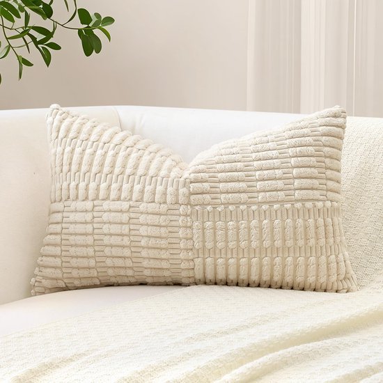 Unyqoos® Decoratieve kussensloop van corduroy met gestreept patroon voor woonkamer