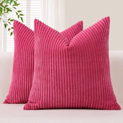 Unyqoos® Set van 2 Zachte Corduroy Kussenhoezen in Warme Roze Tint voor Thuisdecoratie