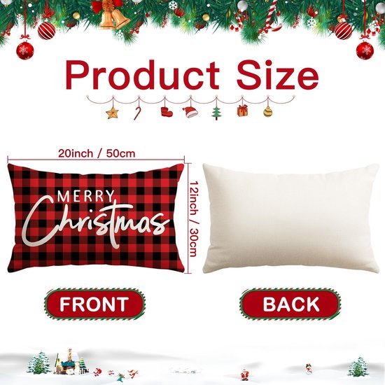 550x550-39239.jpg Unyqoos® Rode Kerstkussensloop 30x50 cm voor Sfeervolle Woonkamer of Slaapkamer