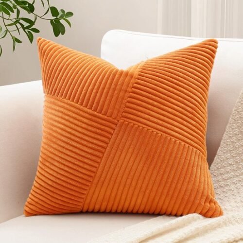 Unyqoos® Decoratieve kussensloop van corduroy met gestreept patroon voor woonkamer