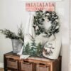 Unyqoos® Set van 4 decoratieve kussenslopen voor kerst in linnenmix 45 x 45 cm