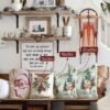 Unyqoos® Set van 4 decoratieve kussenslopen voor kerst in linnenmix 45 x 45 cm