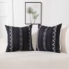 Unyqoos® Decoratieve Boho Kussenhoezen 45x45 cm in Wit en Zwart Gestreept Design voor Bank of Slaapkamer