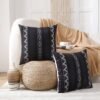 Unyqoos® Decoratieve Boho Kussenhoezen 45x45 cm in Wit en Zwart Gestreept Design voor Bank of Slaapkamer