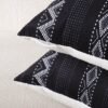 Unyqoos® Decoratieve Boho Kussenhoezen 45x45 cm in Wit en Zwart Gestreept Design voor Bank of Slaapkamer
