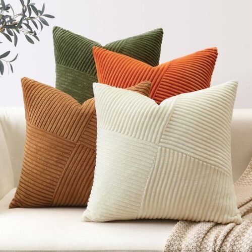 550x550-39302.jpg Unyqoos® Set van 4 decoratieve kussenslopen in corduroy met unieke gestreepte textuur voor woonkamer en meer
