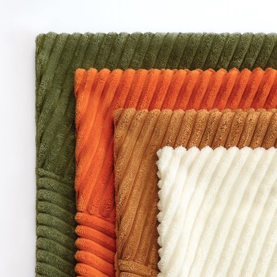 Unyqoos® Set van 4 decoratieve kussenslopen in corduroy met unieke gestreepte textuur voor woonkamer en meer