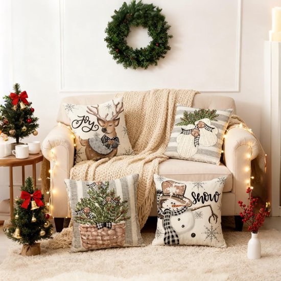 550x550-39330.jpg Unyqoos® Set van 4 decoratieve kussenslopen voor sfeervolle kerstversiering