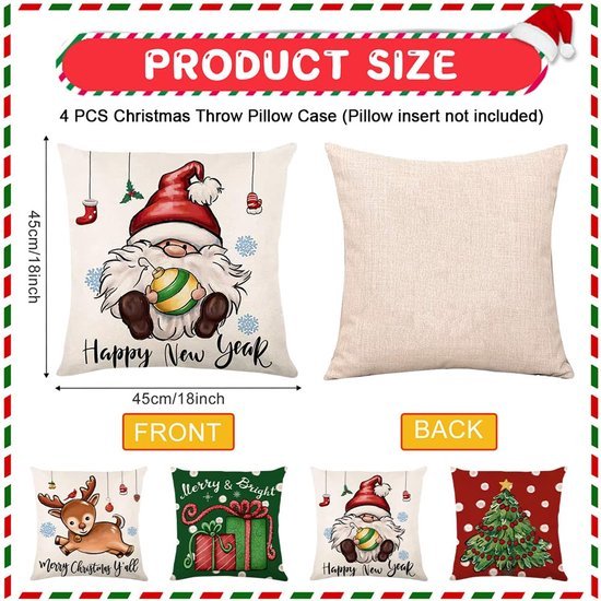 550x550-39340.jpg Unyqoos® Set van vier feestelijke kussenhoezen met kerstmotieven voor huisdecoratie