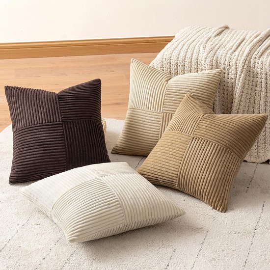 550x550-39349.jpg Unyqoos® Set van 4 decoratieve ribfluwelen kussenslopen met patchwork design voor huis