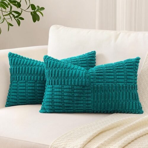 550x550-39362.jpg Unyqoos® Set van 2 stijlvolle corduroy kussenhoezen met boho patchwork design in strepenpatroon
