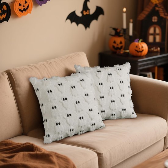 Unyqoos® Set van 2 decoratieve kussenhoezen voor Halloween, herfst en feestdagen