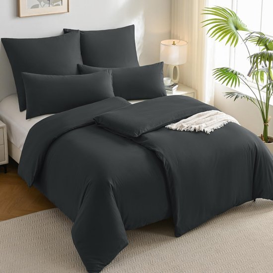 550x550-39407.jpg Unyqoos® Set van Twee Zachte Antraciet Kussenslopen 50x50 cm van Gewassen Katoen