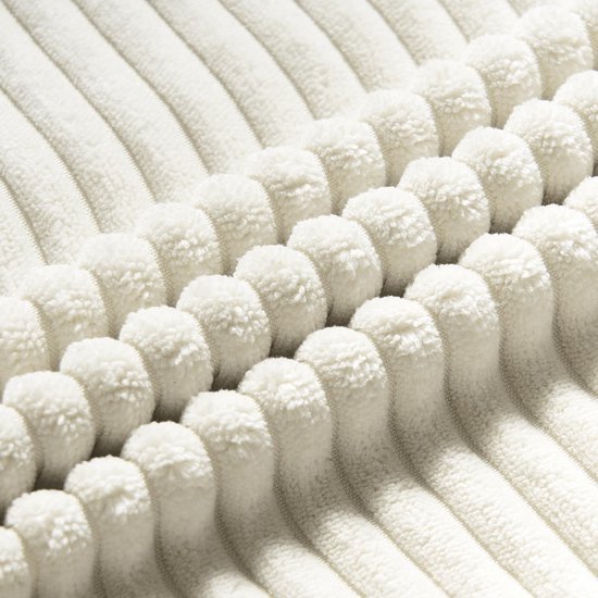 Unyqoos® Kussenslopen Set van 2 - Zacht Crème Fluweel met Gestreept Patroon, 40 x 80 cm, Decoratief Design