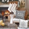 Unyqoos® Set van vier decoratieve kussenhoezen met sneeuwvlokkenmotief voor kerst