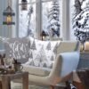 Unyqoos® Set van vier decoratieve kussenhoezen met sneeuwvlokkenmotief voor kerst