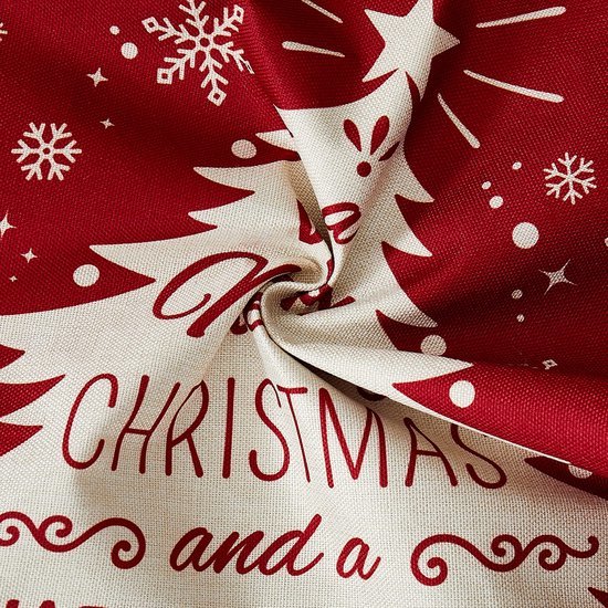 Unyqoos® Set van 4 rode kerstkussenhoezen met hertenpatroon voor feestelijke decoratie