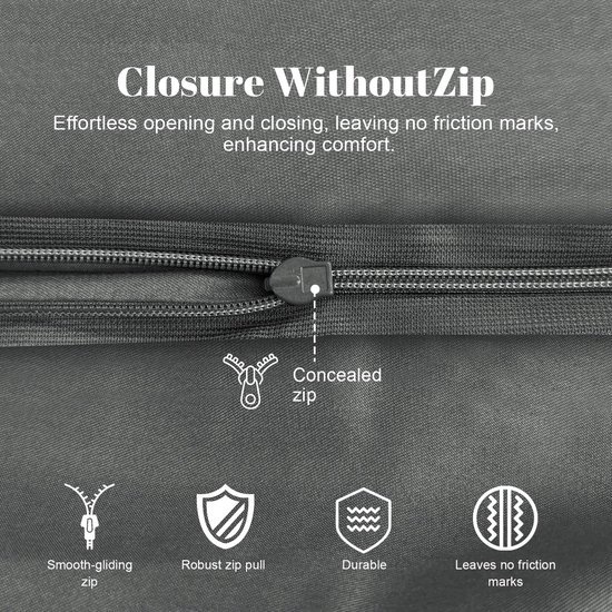 Unyqoos® Set van vier zachte kussenhoezen 40x80 cm met ritssluiting in antraciet