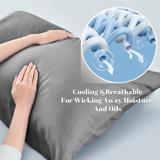 Unyqoos® Set van vier zachte kussenhoezen 40x80 cm met ritssluiting in antraciet