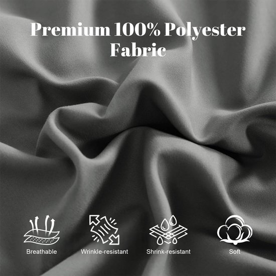 Unyqoos® Set van vier zachte kussenhoezen 40x80 cm met ritssluiting in antraciet