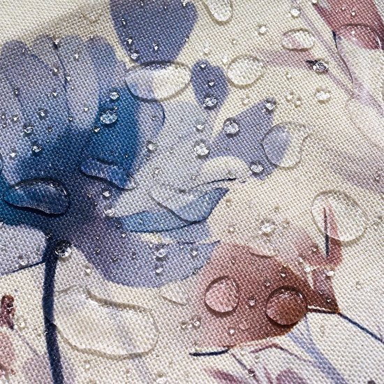 Unyqoos® Set van 4 waterdichte kussenhoezen met bloemen en vogels in aquarel