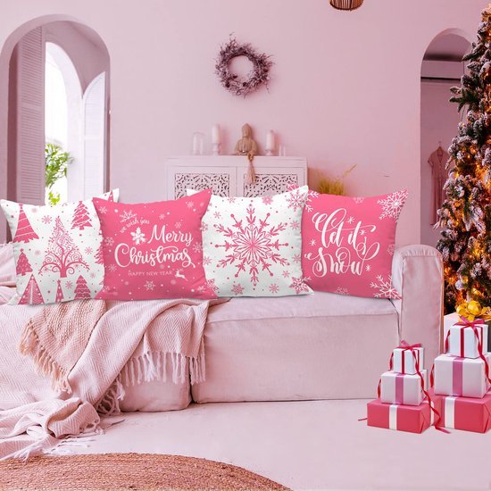 550x550-39555.jpg Unyqoos® Set van 4 decoratieve kussenslopen met sneeuwvlokken voor de feestdagen